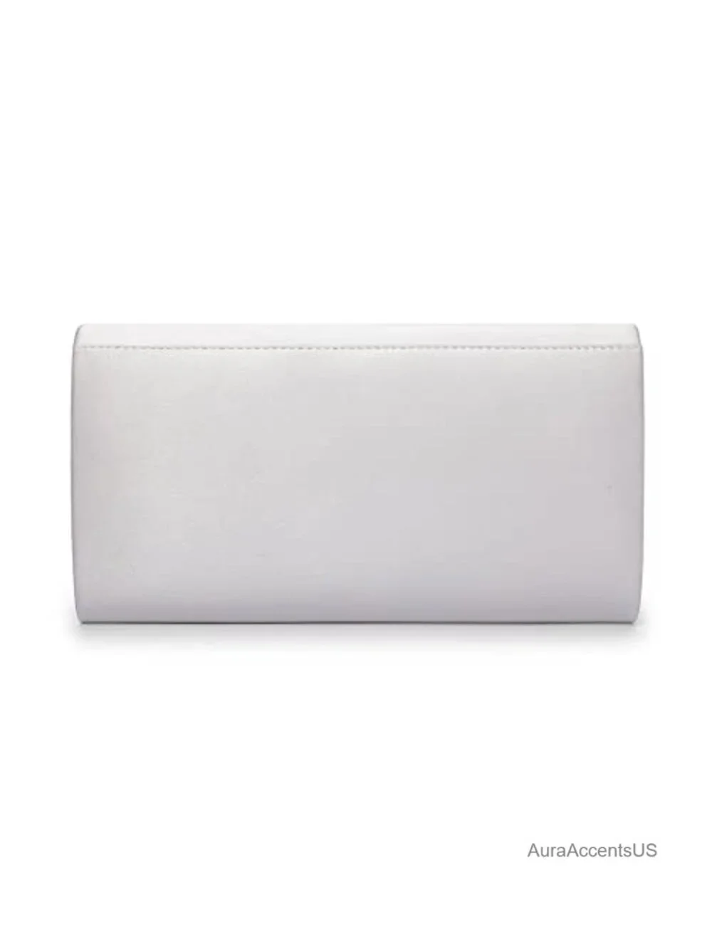Pleated Satin Rhinestone Brooch Prom Clutch Purse with Detachable Chain Strap